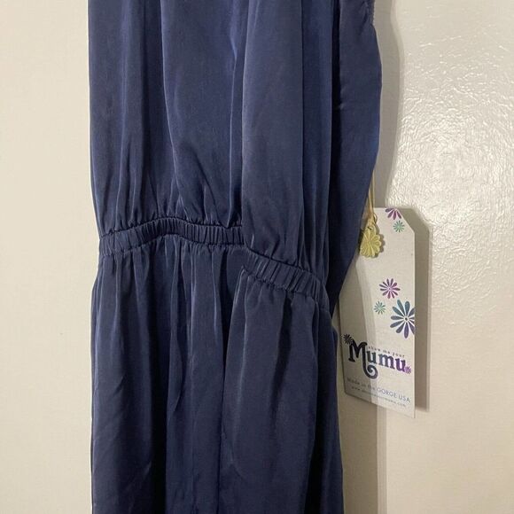 NWT Revolve Show me Your Mumu Heather halter navy side slit maxi dress small - Picture 4 of 10